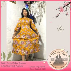 Dress Wanita Panjang Motif Bunga | Daster Rayon